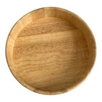 Large Round Wooden Serving Tray 14.5" Farmhouse Salad Bowl Platter Food Tray
