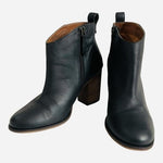 BP Nordstrom Lance Lea Black Leather Block Heel Ankle Bootie Women 8 Barely Worn