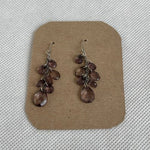 Sterling Silver Smoky Quartz Dangle Earrings Vintage Biolette Cut
