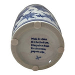 Vintage Chinese Blue White Porcelain Vase 12.5" Sea Fauna Fish Pattern Tall VG