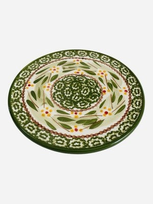 Temp-tations by Tara Old World Green Hand Painted Plate 7" VG