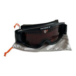 SCOTT Adult Ski Snowboard Goggles Black Frame Bronze Tint Anti-Fog Lens w/ Pouch