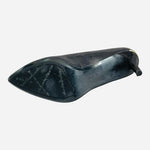 Calvin Klein Kamara Black Snake Embossed Pointed Toe Stiletto Pump Size 7 VG