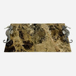 Marble Tray Silver Tone Seahorse Handles Serving Decorative Coastal Decor 14x7"