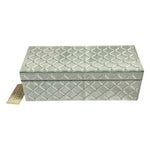Hotel Collection Large Mirrored Jewelry Box Diamond Pattern Velvet Lined 12x5x4"