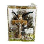 Vintage 2" Olive Wood Crucifix Pendant Necklace Religious Christian Jewelry NIP