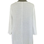Alfani White Split Neck Tunic Top Women's PM 3/4 Sleeve Nylon Blend VG