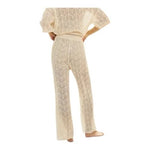 Bohme Crochet Pants Women’s Beige Full Length Boho Pants Size M NWT