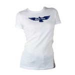 Made Here Soaring Eagle Women's Navy White T-Shirt L Cotton USA Made New