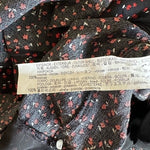ZARA Floral Print Double Breasted Romper Jumpsuit Black Red White Medium VG