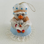 Vintage Jasco Caring Critter Mother Duck Duckling Ceramic Bell Ornament 3 Inch