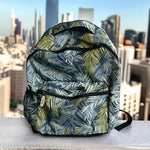 Unisex Tropical Leaves Canvas Backpack Laptop Travel Daypack Excellent