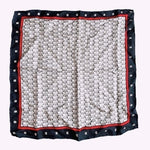Love Express Black White Red Chain Print Silk Bandana Scarf 16"x16" Handmade VG