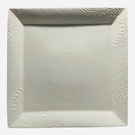 Square Dinnerware Bianco Nero Wave Serving Platter Embossed Swirl Ceramic Plate