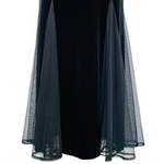 JESSICA HOWARD Womens Dress 12 Black Velvet Beaded Embroidered Maxi Evening EXC