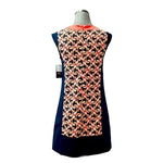 THE WEBSTER MIAMI Navy Blue Floral Cotton Sheath Dress Sleeveless Size 2 NWT