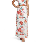 Lulus White Red Pink Floral Maxi Wrap Skirt Size S-M NWT