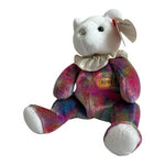 TY Beanie Baby 2001 April Birthday Bear 9" Diamond Nose Multicolored NWT