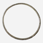 Rhinestones Crystal Silver Tone Bangle Bracelet 9” Nickel Free Jewelry with Gift