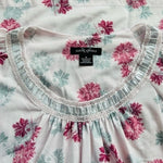 Women Sleepwear EARTH ANGELS PJ Set Pink Grey Floral Print Top Pants Pajama Set