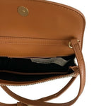 ZARA Tan Brown Small Crossbody Bag PU Leather Canvas Flap Satchel Purse