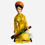 Vintage Vietnamese Girl Doll 10" National Costume Handmade Artisan Ao Dai VG