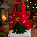 Handmade Artisan Felt Christmas Tree Gift Bag Beaded Ornaments Star VG