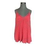 Anthropologie Ranna Gill Art Deco Strappy Beaded Cami Size S Pink Viscose VG