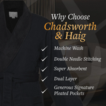 Chadsworth & Haig Hoeskin Microfiber Spa Robe Smoke Gray Terry Lined Unisex NWT