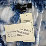 RAVIYA Ruffle Long Sleeve Blue Tie-Dye Crochet Lace Tunic Dress Size L Beach NWT