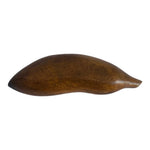 Vintage Brown Wood Organic Bowl 9.25" Eggplant Shape Hand-Carved Serving Dish VG