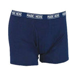 MADE HERE All American Navy White Viscose Rayon Spandex Boxer Brief Mens Sz S