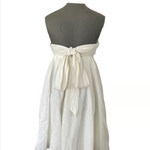 J.Crew Women's White Linen Strapless Prom Dress 6/S Fit Flare Knee Length VG