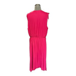 Vince Camuto Women's Magenta Pink Silky Asymmetrical V-Neck Dress XL $146 EXC