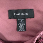 R&M Richards Donna Metallic Lace 3 Piece Pants Set Dark Rose Size 8