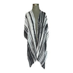 Michael Stars Viscose Ruana Scarf Wrap Black White Alligator Print One Size NWT