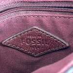 Fossil Rumi Burgundy Leather Crossbody Shoulder Bag Gold Hardware Very Good