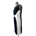 Spence Women's Black White Colorblock Sleeveless Bodycon Midi Dress 14 Stretch