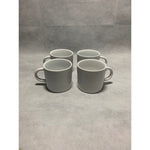 Set 4 Crate & Barrel White Porcelain Espresso Cups 2.5" Contemporary Coffee Mugs