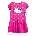 Hello Kitty Girls Pink Sweater Dress Long Sleeve Knee Length Size 7-8 NWT