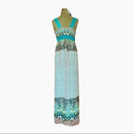 Eva Alexander London V-Neck Multicolor Floral Sheer Maxi Dress XS Sleeveless VG