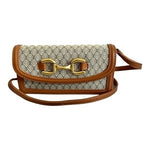 ZARA Tan Brown Small Crossbody Bag PU Leather Canvas Flap Satchel Purse
