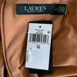 Lauren Ralph Lauren Gold Metallic Jersey Gown Twist Waist Maxi Dress Size 10 NWT