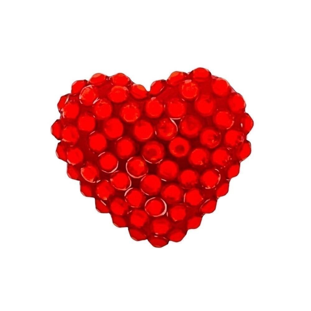 Girls Heart Shaped Ring Red Rhinestone Silver Adjustable Dress Up Jewelry NWOT