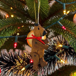 Vintage Wooden Jointed Teddy Bear Christmas Ornament Movable Arms Legs 5.5”