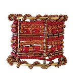 Pier 1 Imports Moroccan Beaded Napkin Rings Set 4 Multicolor 2" Diameter NIB