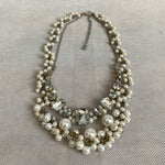 Women's Beads Crystals Necklace Silver Tone Double Layered Necklace Jewelry