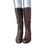 Clarks Women’s Brown Leather Riding Boots Zip Side Flat Size 6