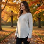 H&M Light Blue Drop Shoulder V-Neck Pullover Sweater Womens Sz Medium VG