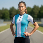 Alii Sport Women's Teal Cycling Jersey M Short Sleeve Zip UV Protection NWT